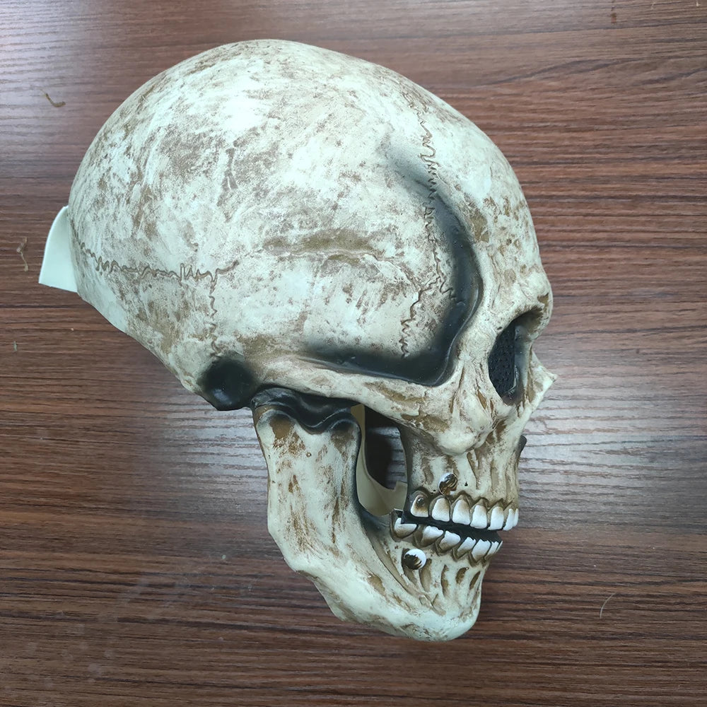 Full Head Skeleton Mask with Movable Jaw