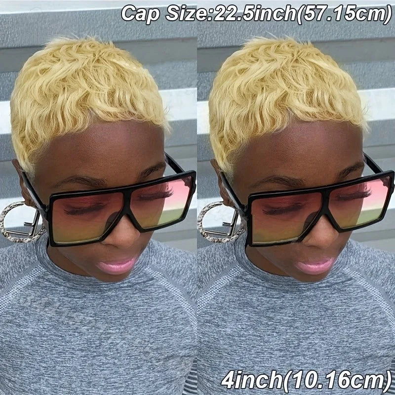 Pixie Cut 4" Short Straight Layered Wig