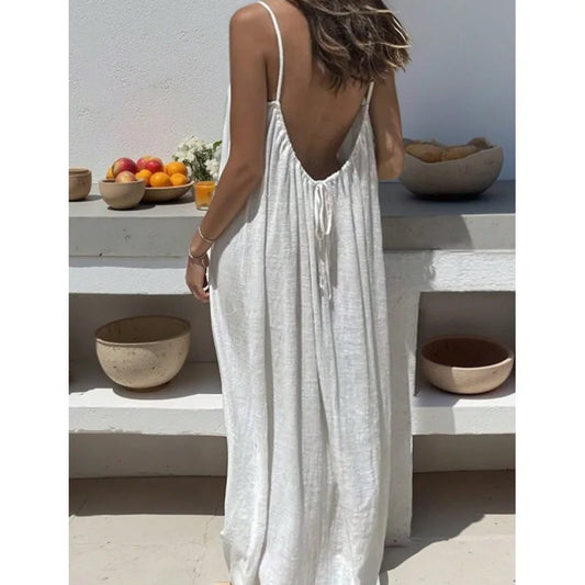 Strapless Backless Long Loose Dress