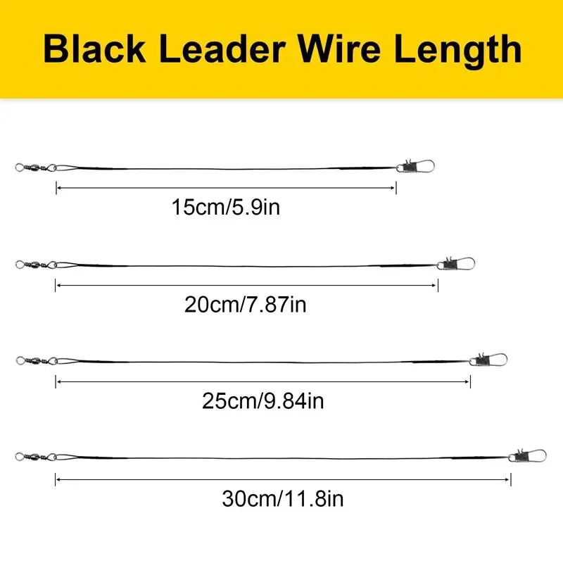 20PC Anti Bite Steel Wire Leader With Swivel