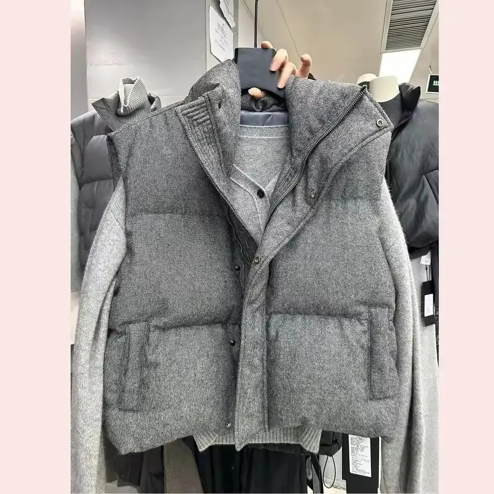 Women's Korean Chic Streetwear Short Puffer Vest