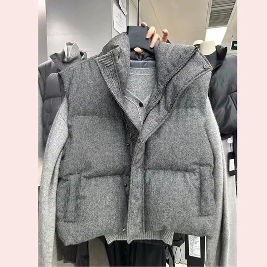 Women's Korean Chic Streetwear Short Puffer Vest