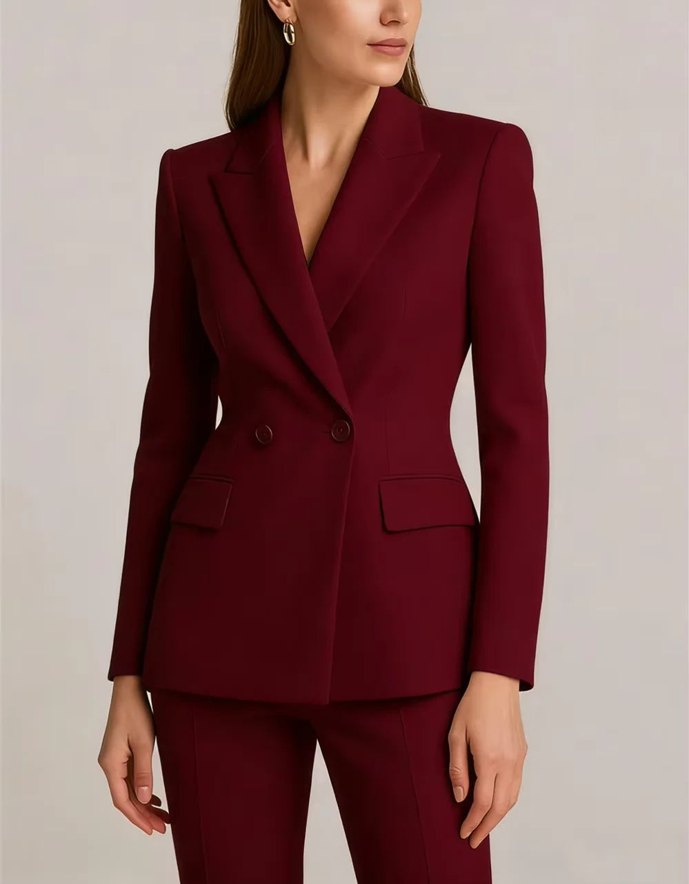 Women's Elegant 2-Piece Double-Breasted Pant Suit