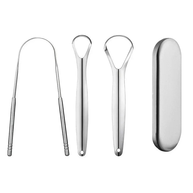 Stainless Steel Tongue Scraper Set