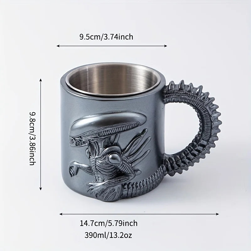Xenomorph 3D Flat Heat Transfer Alien Coffee Cup