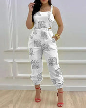 Open Back Printed Jumpsuit