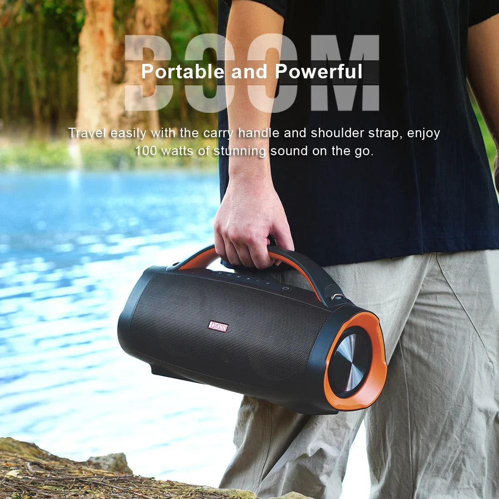 DOSS 100W Portable Bluetooth 5.3 Speaker – Outdoor IPX6 Waterproof Subwoofer