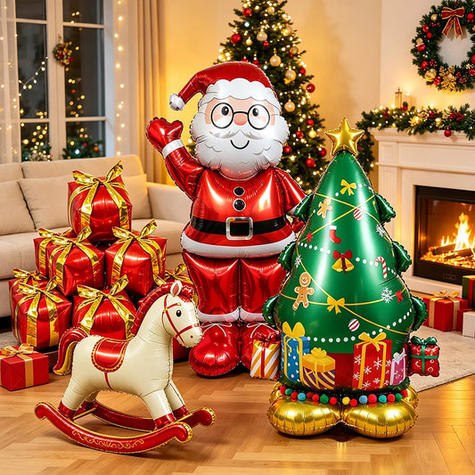 Standing Santa Claus Christmas Foil Balloon Decoration