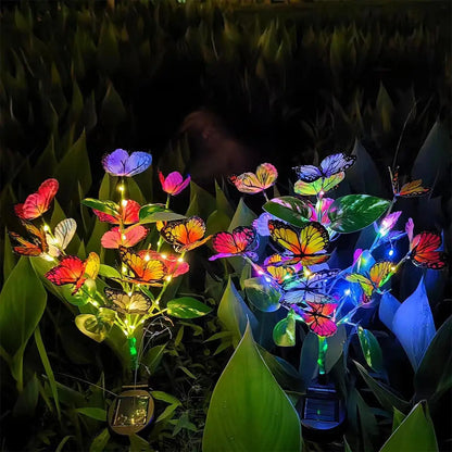 Solar Led Butterfly Flowe Lights For Outdoors