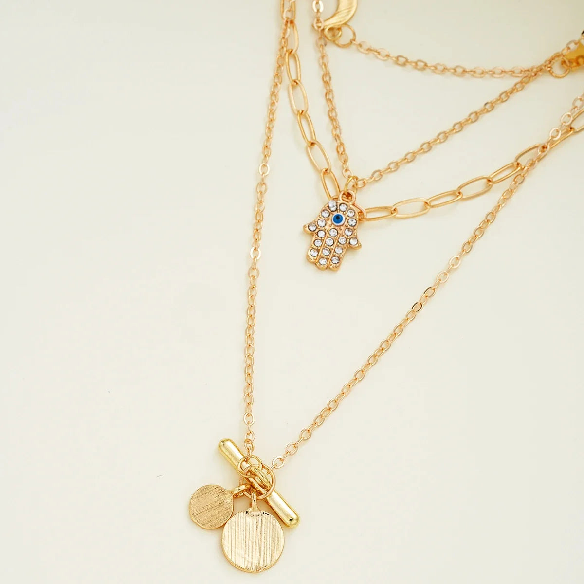 Gold Color Designer Multilayer Chain