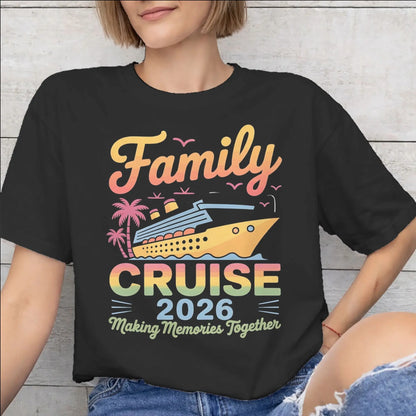 Summer Family Cruise 2026 Cotton T-Shirt – Matching Memories Vacation Tee