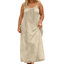 Backless Casual Solid Color Loose Fitting Sleeveless Dress