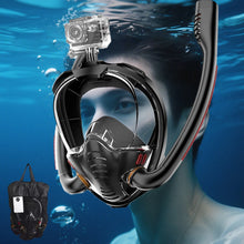 Full Face  Double Tube Black Snorkel Mask