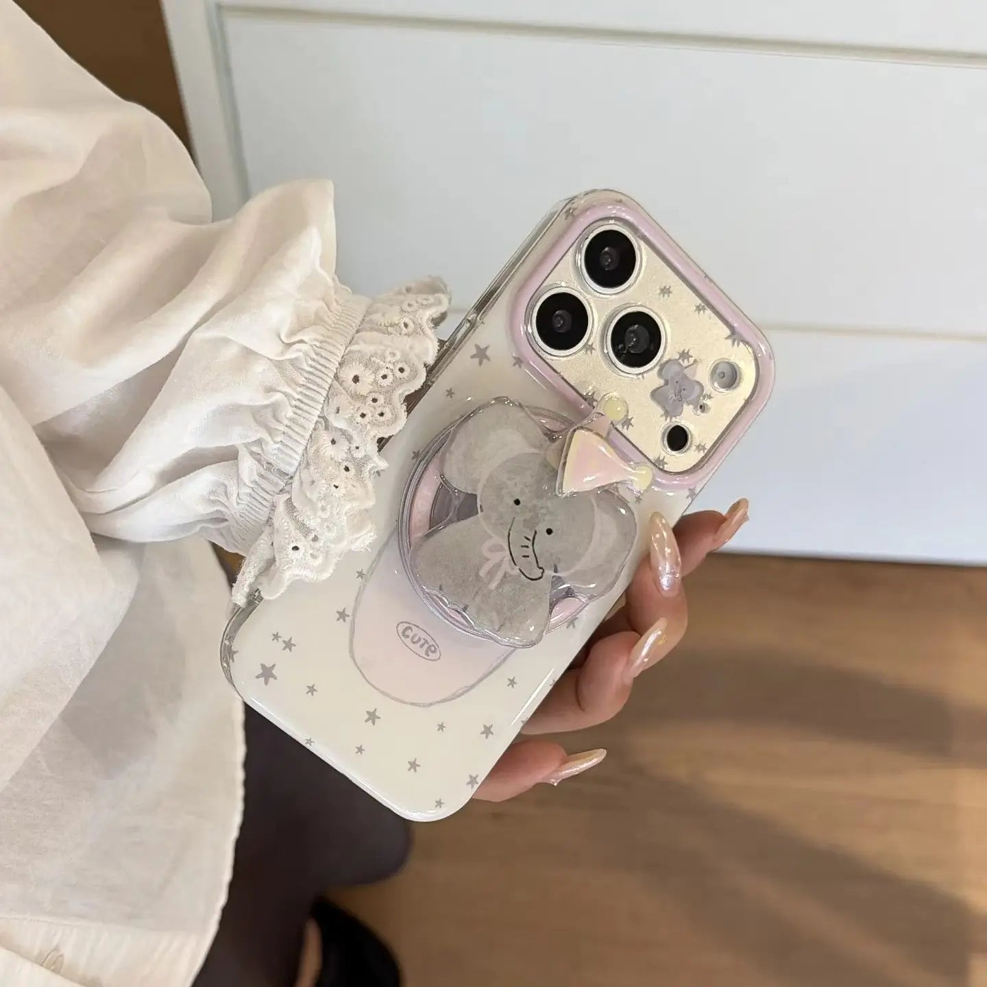 Magnetic Bow & Elephant Pattern Case for iPhone