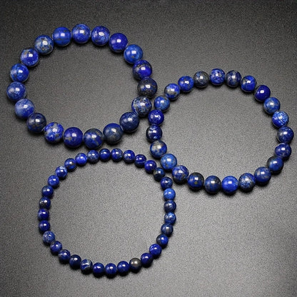 Natural Lapis Lazuli Gemstone Beaded Stretch Bracelet