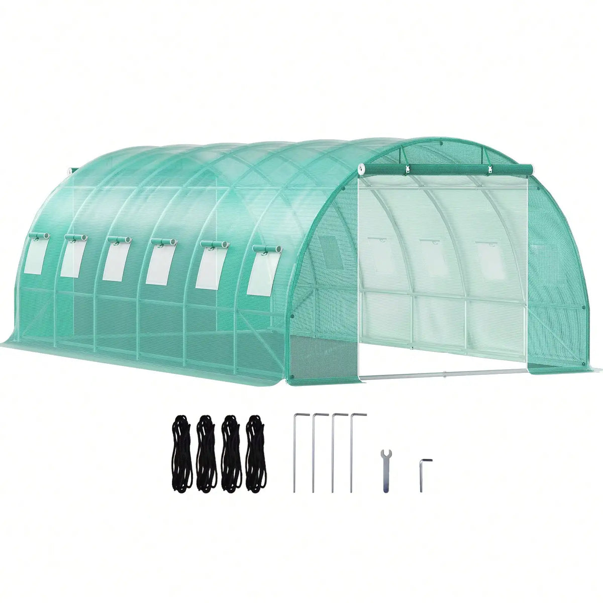 Walk-In Tunnel Outdoor Greenhouse with Galvanized Steel Frame