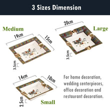 Horse Pattern Art Grid Ceramic Cigar Ashtray