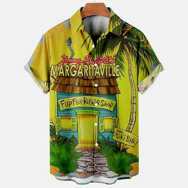 Vibrant Parrot Tropical Floral Print Shirt