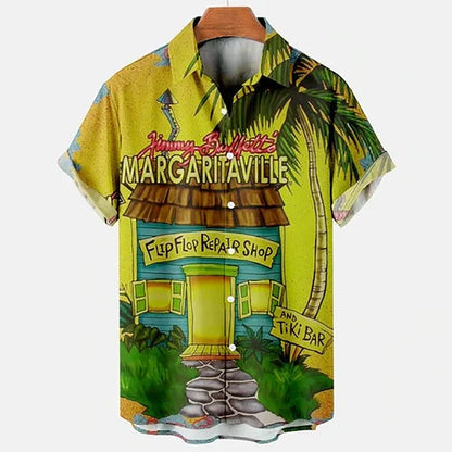 Vibrant Parrot Tropical Floral Print Shirt