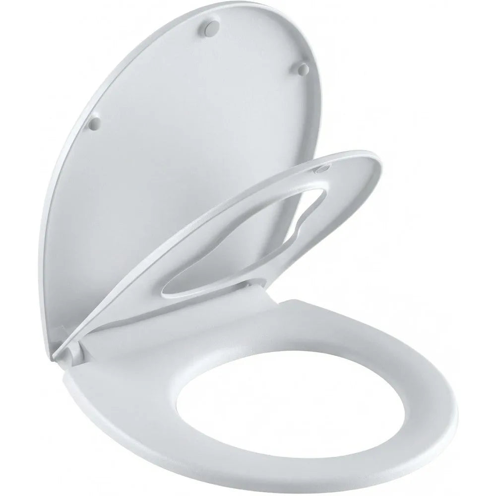 Slow Close Universal Toilet Seat with Anti-Bacterial Quiet Lid and Top Fixing