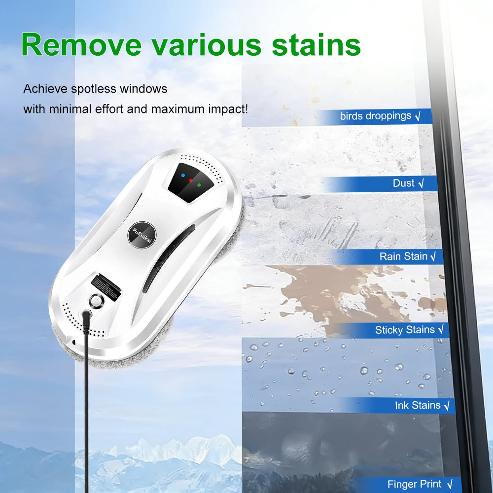 PuRuiKai 5600Pa Automatic Window Cleaning Robot with Remote Control