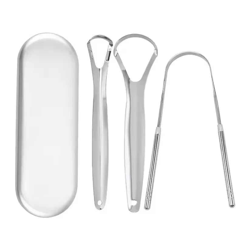 Stainless Steel Tongue Scraper Set