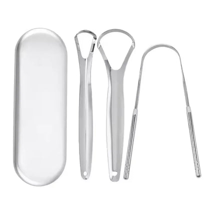Stainless Steel Tongue Scraper Set