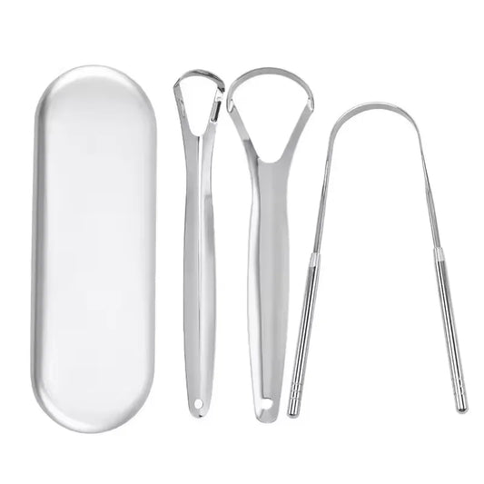 Stainless Steel Tongue Scraper Set