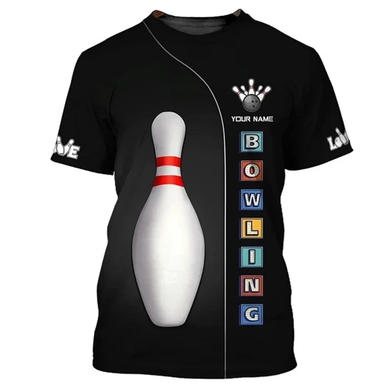 Men's Custom Name Bowling Pins Performance Jersey Shirt