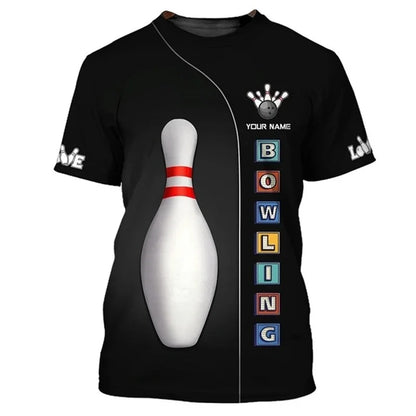Men's Custom Name Bowling Pins Performance Jersey Shirt