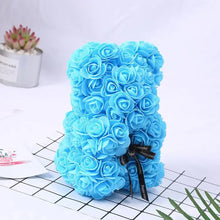 25cm Artificial Teddy Rose Flower Bear with Box