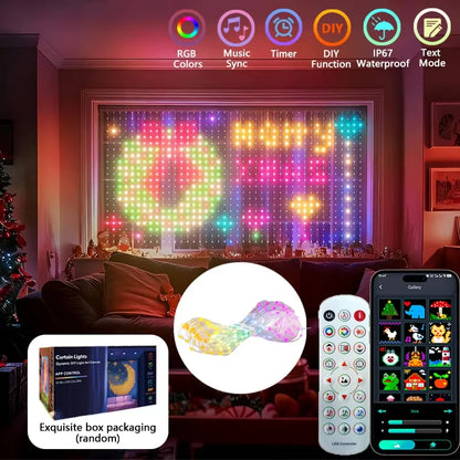 Smart App-Controlled 400LED RGB Curtain Lights