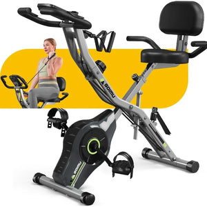 5 in 1 Foldable Stationary Bike 16-Level Adjustable Magnetic Resistance