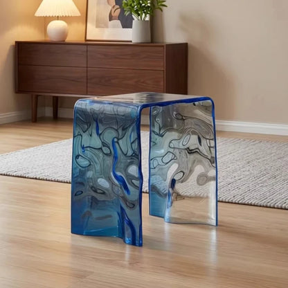Modern Rainbow Acrylic Stool & Transparent Colorful Accent Bench