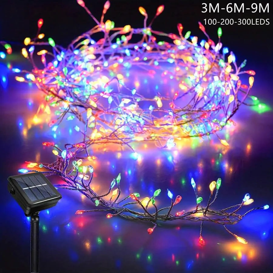 Solar LED Firecracker String Fairy Lights