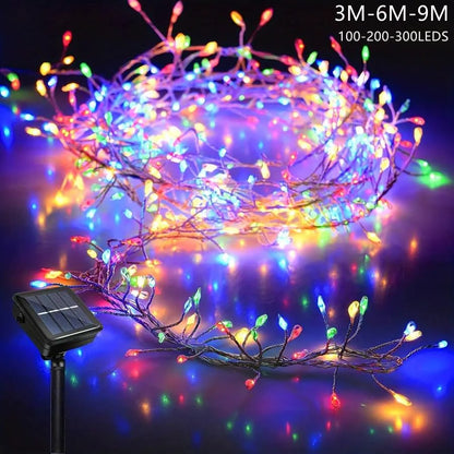 Solar LED Firecracker String Fairy Lights