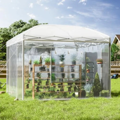10x10x8.5 FT Heavy-Duty Walk-In Polycarbonate Outdoor Greenhouse