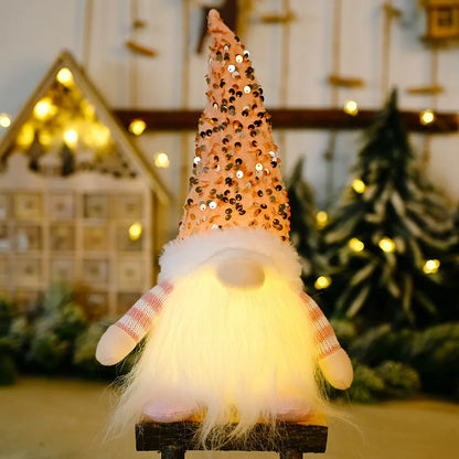 Christmas LED Light-Up Plush Gnome Ornament