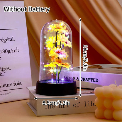 Artificial Eternal Rose LED Light in Glass Cover