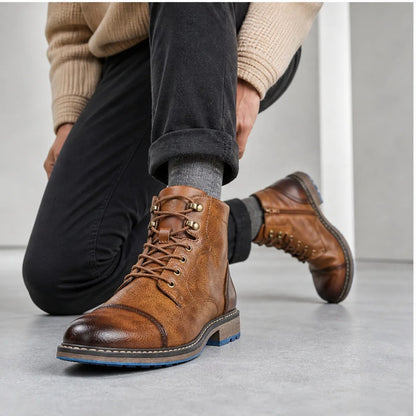 Men’s Retro Leather Ankle Chelsea Boots