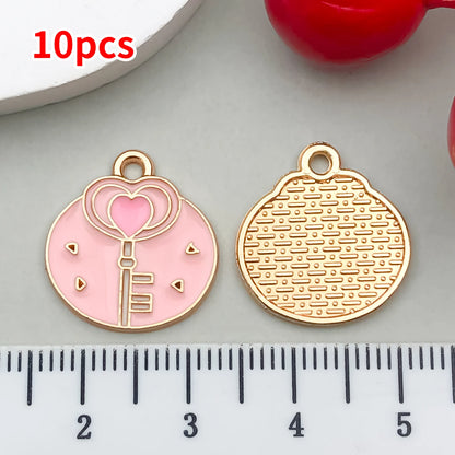 10-20 Piece Valentine's Day Mixed Alloy Flower Charms Set - DIY Jewelry Making Pendants