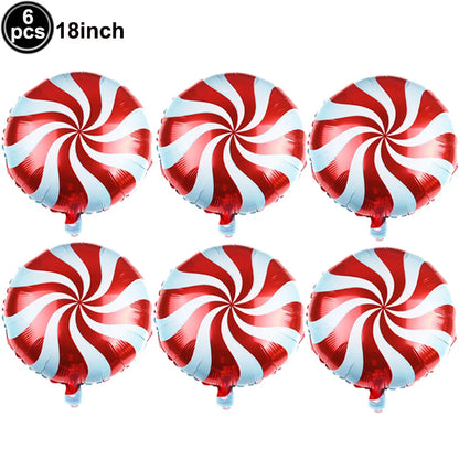 Large Santa Claus Foil Balloons & Christmas Tree Gift Box Decor