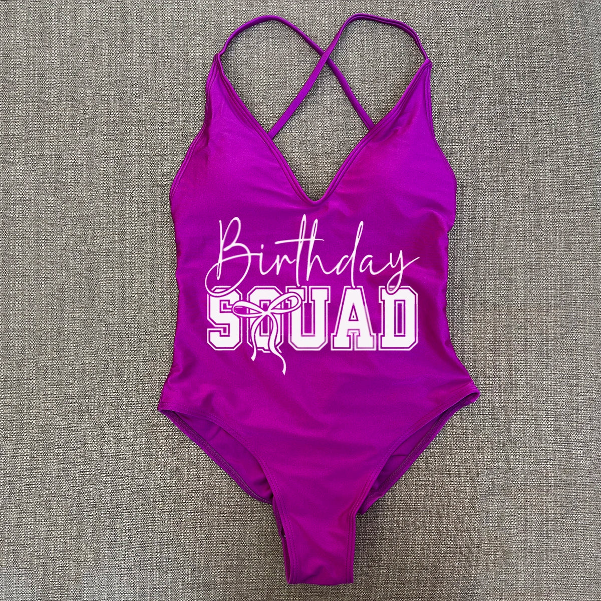Padded One Piece Swimsuit Birthday Bathing Suit