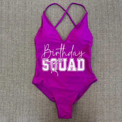 Padded One Piece Swimsuit Birthday Bathing Suit