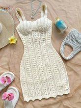 Crochet Sleeveless Mini Swimsuit Cover Up