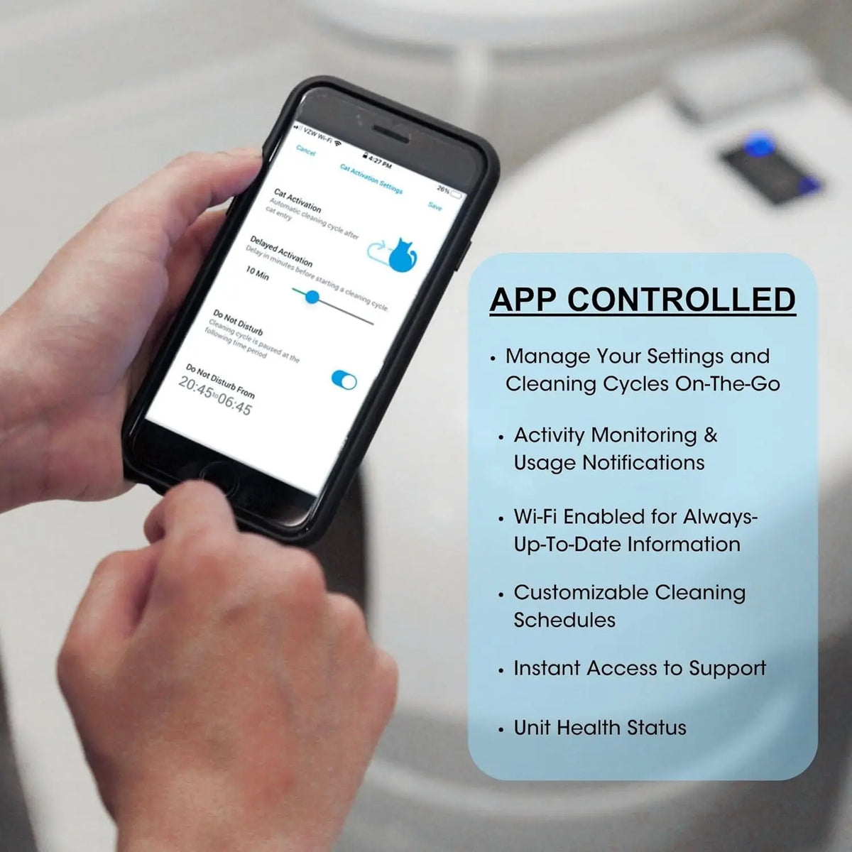 Smart Self-Cleaning & Self-Washing Automatic Cat Litter Box with App Control
