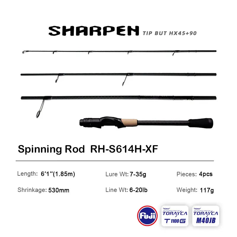 PURELURE SHARPEN Soft Lure Long Spinning and Casting Action Rods