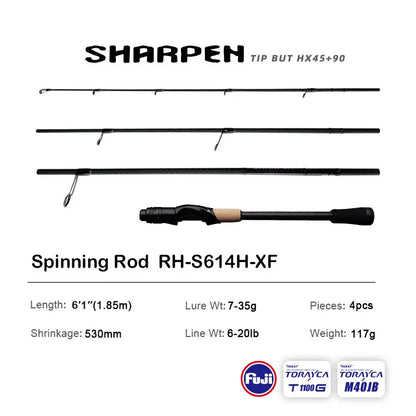 PURELURE SHARPEN Soft Lure Long Spinning and Casting Action Rods