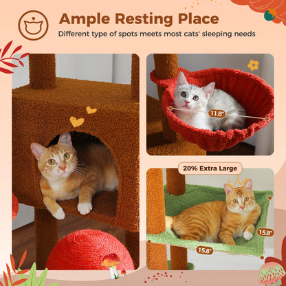 Floor to Ceiling Adjustable Cat Tree Tower with Condo & Scratching Post