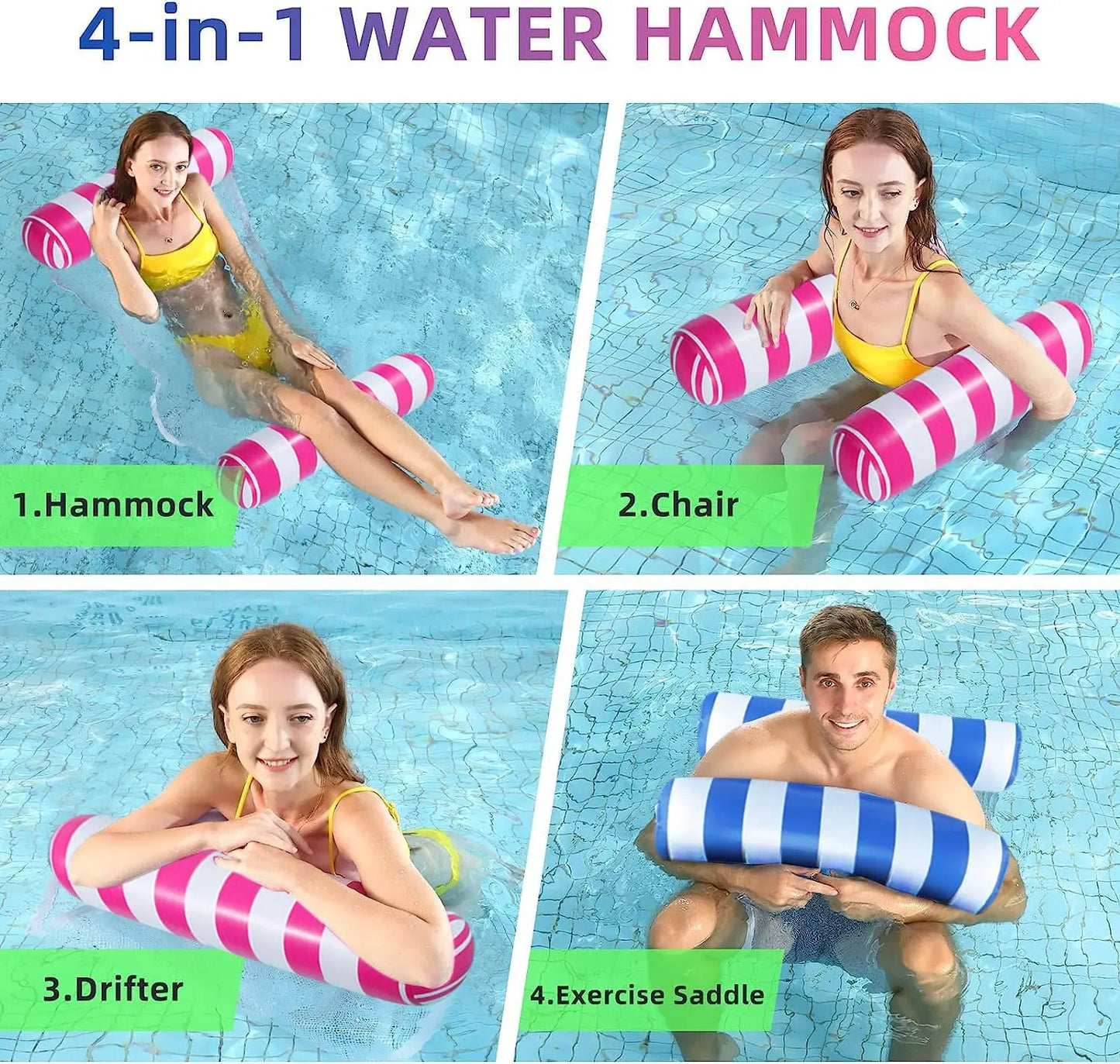 4-in-1 Inflatable Pool Hammock & Lounge Chair
